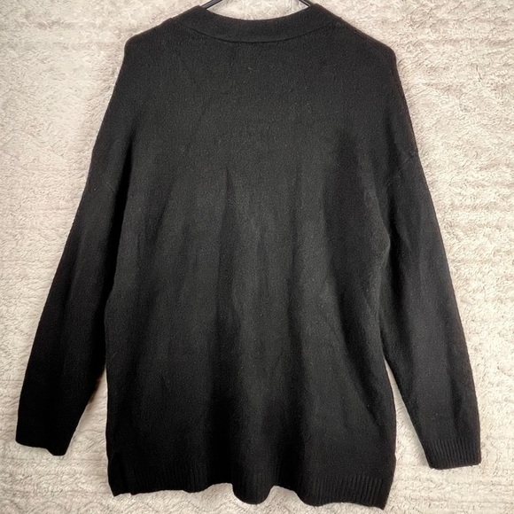 Talbots Wool Alpaca Black Sweater Cardigan Women's Pearl Rhinestone Button XL - Picture 8 of 15